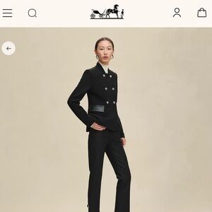 Hermes Black Jacket with Leather Accents